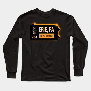 Eclipse 2024 - Pennsylvania State Erie PA USA Long Sleeve T-Shirt